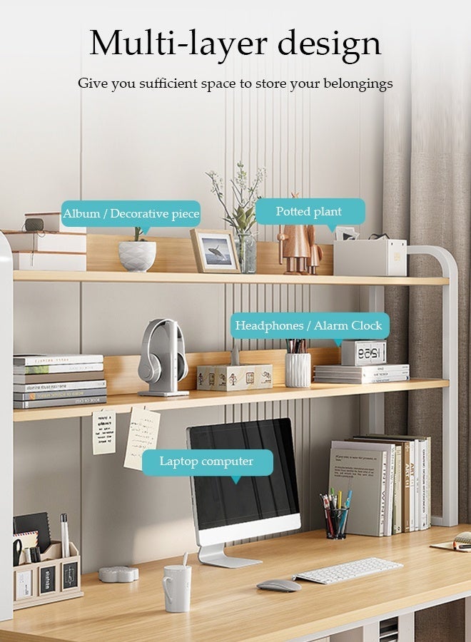 Spides Multifunctional Computer Desk Large Metal Frame Game Table with Storage Shelves Ergonomic PC Desktop Office Computer Desk Table Y Shaped Table Leg Home Office Computer Game Desks Workstation Table for Home Office,Study, Work - Image 2